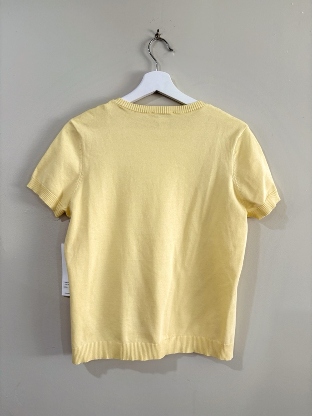 Calvin Klein Pale Yellow Short Sleeve Knit Tee - Picture 2 of 10